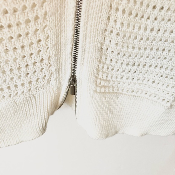 Soho New York & Company White/Cream Open Knit Zipper Back Sweater LIKE NEW! - Picture 3 of 8